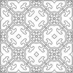 Vector pattern with symmetrical elements . Repeating geometric tiles from striped elements.Monochrome texture.Black and 
white pattern for wallpapers and backgrounds.