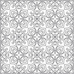 Vector pattern with symmetrical elements . Repeating geometric tiles from striped elements.Monochrome texture.Black and 
white pattern for wallpapers and backgrounds.