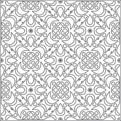 Vector pattern with symmetrical elements . Repeating geometric tiles from striped elements.Monochrome texture.Black and 
white pattern for wallpapers and backgrounds.
