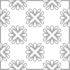 Vector pattern with symmetrical elements . Repeating geometric tiles from striped elements.Monochrome texture.Black and 
white pattern for wallpapers and backgrounds.