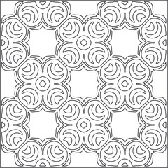 Vector pattern with symmetrical elements . Repeating geometric tiles from striped elements.Monochrome texture.Black and 
white pattern for wallpapers and backgrounds.