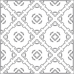 Vector pattern with symmetrical elements . Repeating geometric tiles from striped elements.Monochrome texture.Black and 
white pattern for wallpapers and backgrounds.