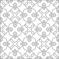 Vector pattern with symmetrical elements . Repeating geometric tiles from striped elements.Monochrome texture.Black and 
white pattern for wallpapers and backgrounds.