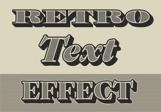 Simple Editable Retro Text Graphic Style Effect with Shadow