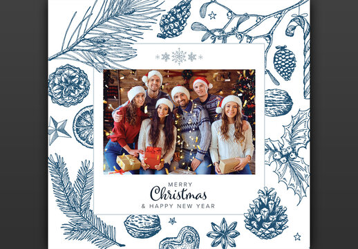 Christmas Family Photo Card Layout Layout