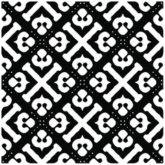 Decorative abstract pattern. Black and white seamless geometric pattern.