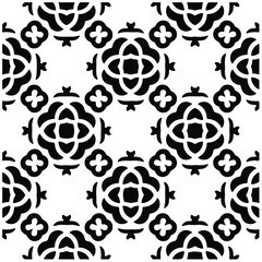 Decorative abstract pattern. Black and white seamless geometric pattern.