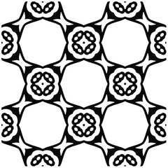 Obraz premium Decorative abstract pattern. Black and white seamless geometric pattern.