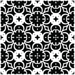 Decorative abstract pattern. Black and white seamless geometric pattern.