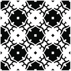 Decorative abstract pattern. Black and white seamless geometric pattern.