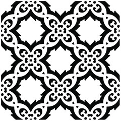 Decorative abstract pattern. Black and white seamless geometric pattern.