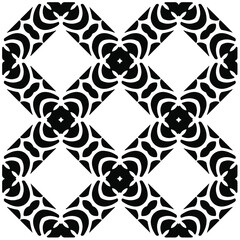 Decorative abstract pattern. Black and white seamless geometric pattern.