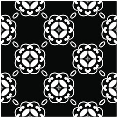Flower geometric pattern. Seamless vector background. White and black ornament. Ornament for fabric, wallpaper, packaging. 

Decorative print.