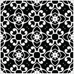 Fototapeta na wymiar Decorative abstract pattern. Black and white seamless geometric pattern.