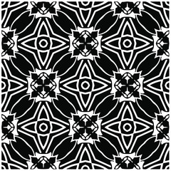Decorative abstract pattern. Black and white seamless geometric pattern.