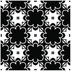 Decorative abstract pattern. Black and white seamless geometric pattern.