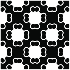 Decorative abstract pattern. Black and white seamless geometric pattern.