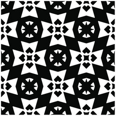 Decorative abstract pattern. Black and white seamless geometric pattern.