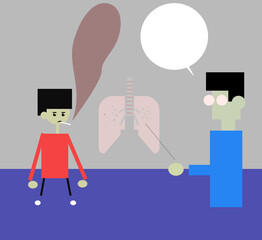 doctor explains smoking threats to some little smoker