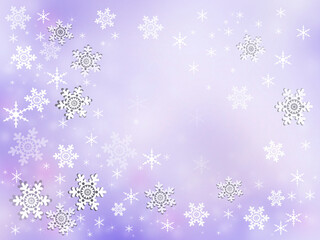 Blue winter background with snowflakes.