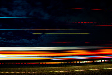 lights of cars with night. long exposure