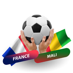 Soccer football competition match, national teams france vs mali
