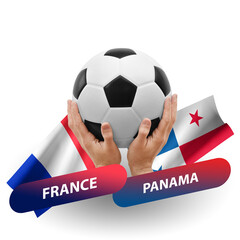Soccer football competition match, national teams france vs panama