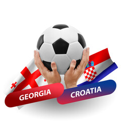 Soccer football competition match, national teams georgia vs croatia