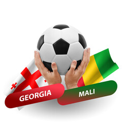 Soccer football competition match, national teams georgia vs mali