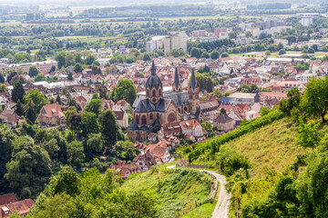 Blick auf die Stadt Heppenheim im Landkreis Bergstraße, Hessen in Deutschland