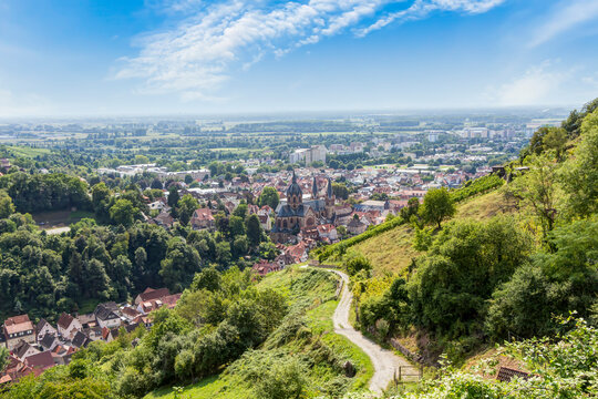 Blick auf die Stadt Heppenheim im Landkreis Bergstra&szlig;e, Hessen in Deutschland
