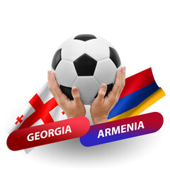 Soccer football competition match, national teams georgia vs armenia