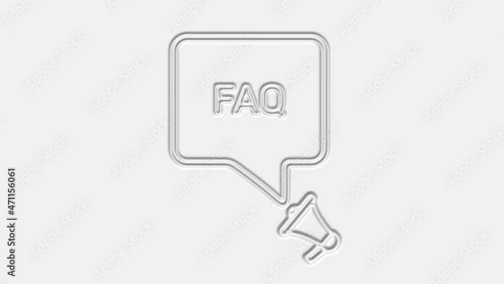 Leinwandbilder faq. megaphone with faq text speech bubble banner. loudspeaker. 4k video motion graphic