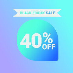 40% off Sale banner special offer ad discount promotion vector banner. price discount offer. season sale promo sticker colorful background