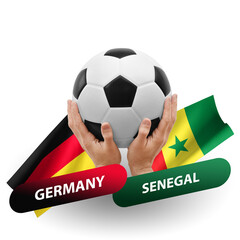 Soccer football competition match, national teams germany vs senegal