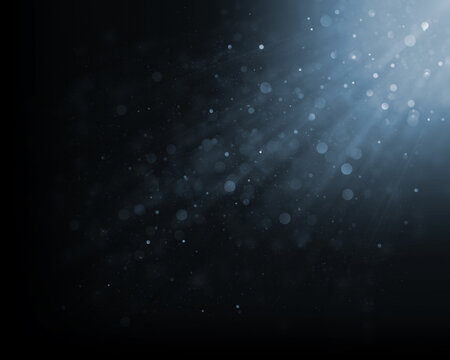 Abstract dark background with a winter bokeh