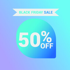 50% off Sale banner special offer ad discount promotion vector banner. price discount offer. season sale promo sticker colorful background