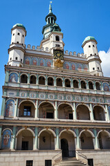 Fototapeta premium The facade with arcades of the historic Renaissance town hall