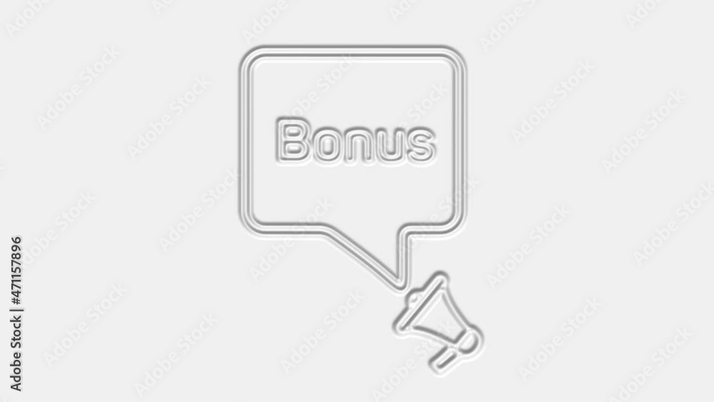 Poster bonus. megaphone with bonus text speech bubble banner. loudspeaker. 4k video motion graphic