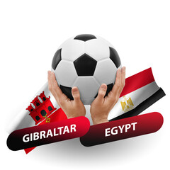Soccer football competition match, national teams gibraltar vs egypt