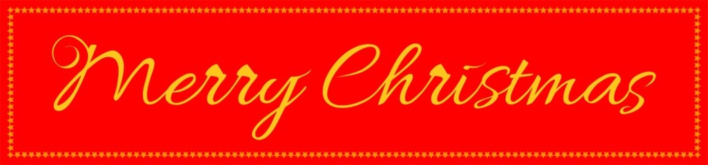 Merry Christmas vector sign with golden handwritten letters