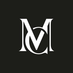 M and C logo on black background - obrazy, fototapety, plakaty