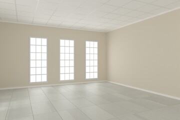 Empty room interior 3d rendering
