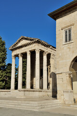 Il tempio di Augusto a Pola, Istria, Croazia