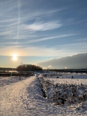 sunset over the river