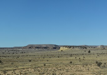 McCartys, New Mexico, USA - November 21, 2021: Desert Mountain Along the Highway on a Bright, Clear Late Fall Day