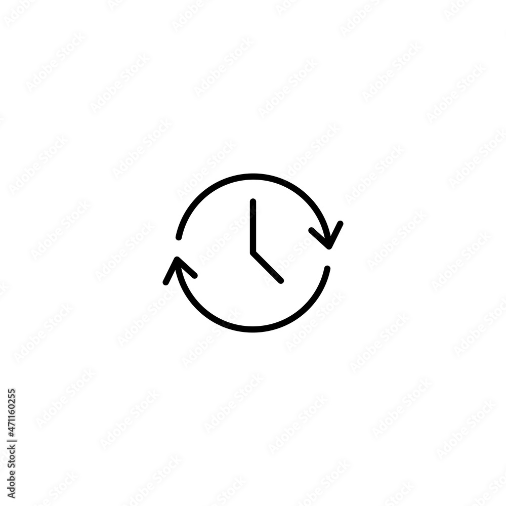 Poster refresh time icon, reload with clock icon vector