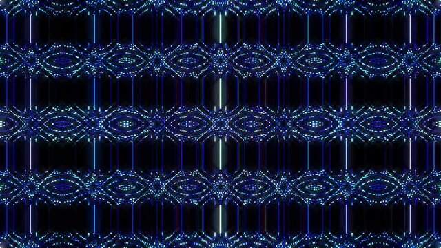 shining bright lines set blue wave motion, colorful, on black background