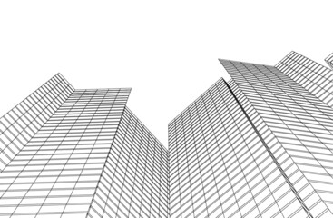 Fototapeta premium abstract architectural drawing 3d vector illustration