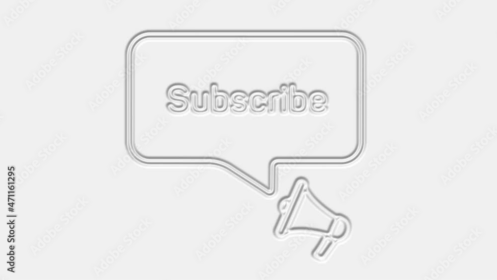 Aufkleber subscribe text. megaphone with text subscribe speech bubble banner. loudspeaker. 4k video motion gra
